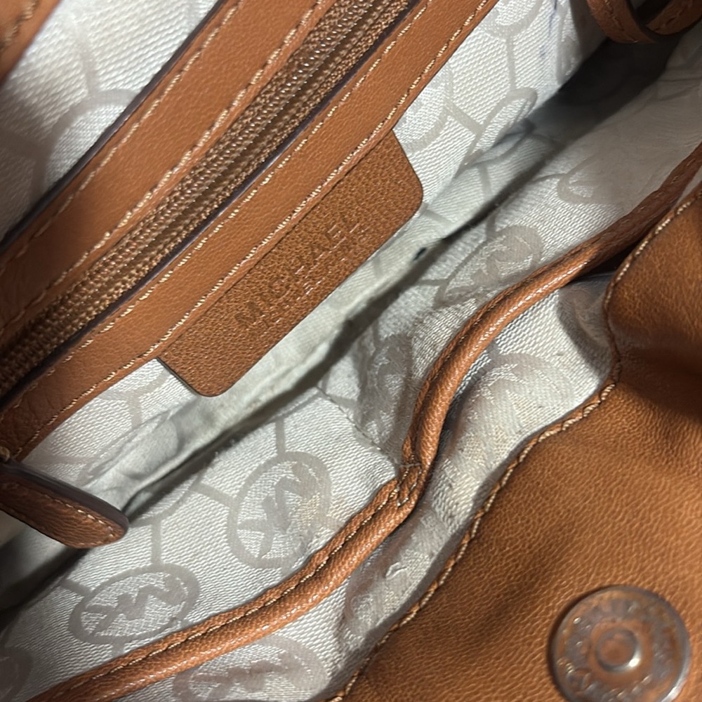Michael Kors Tan Leather Satchel with Gold Hardware - Picture 11 of 14